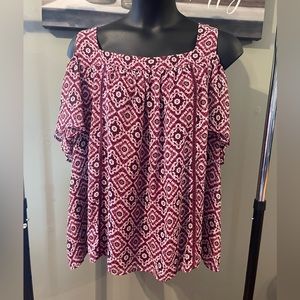 Lane Bryant Square Neck Cold Shoulder Blouse-size 24